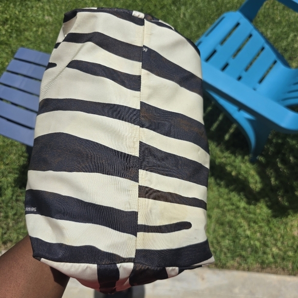 Vintage Dooney & Bourke Nylon Leather Trim Tote Bag Zebra Print Women - Picture 11 of 16